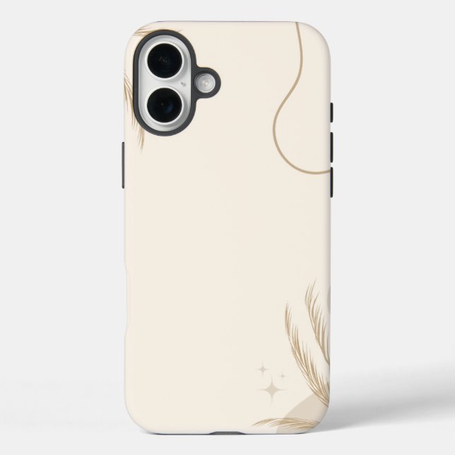 Coques Case-Mate iPhone Fond Linktree Floral Esthétique Marron Beige | (Verso)