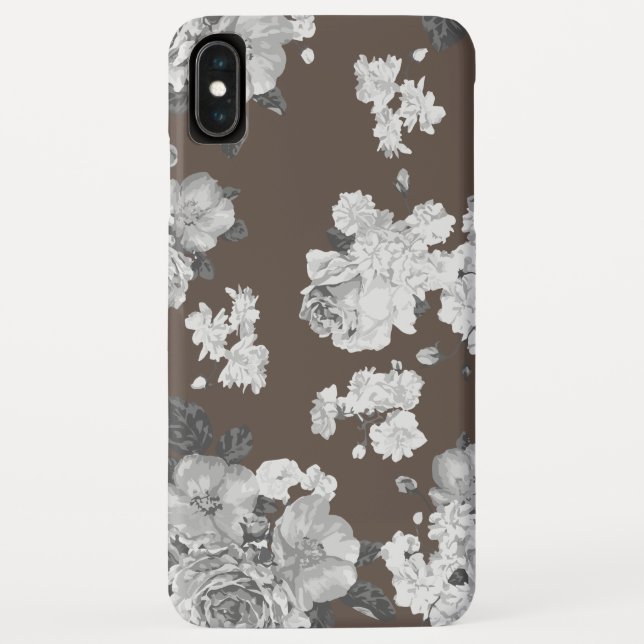 Coques Case-Mate iPhone Fond marron floral (Dos)