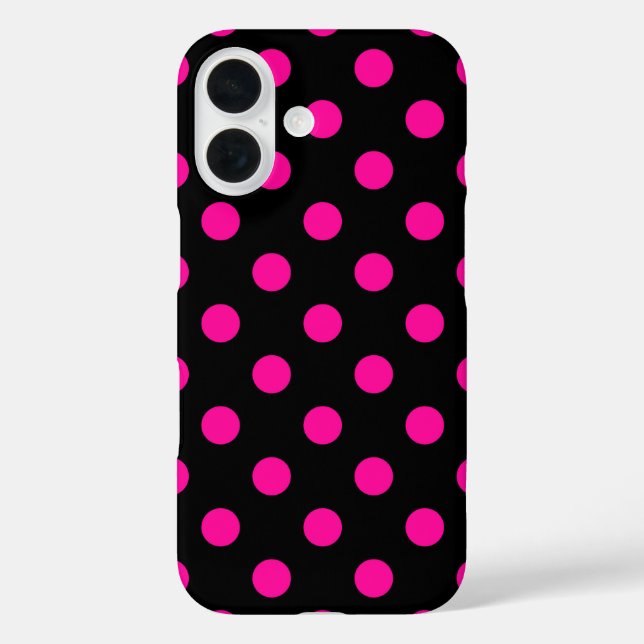 Coques Case-Mate iPhone Fond noir pois roses (Verso)