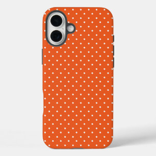 Coque Pour iPhone 16 Plus Fond orange vif à pois sans couture