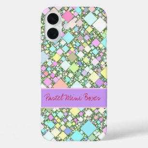 Coque Pour iPhone 16 Plus Fond pastel géométrique abstrait personnalisé