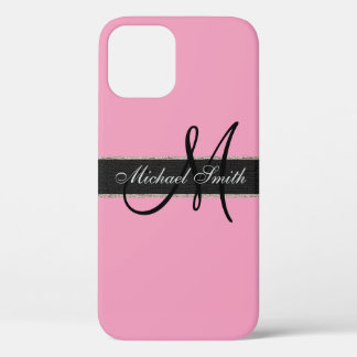 Case-Mate iPhone Case Fond rose amarante Monogramme