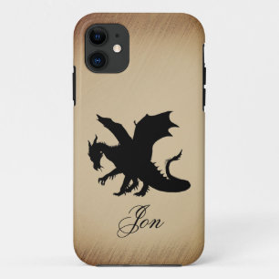 Case-Mate iPhone Case Fond rustique de Dragon Noir Personnel