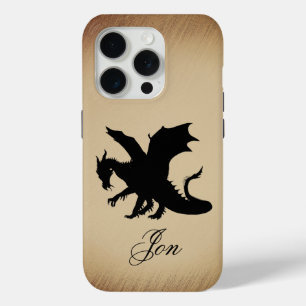 Coque Case-Mate iPhone Fond rustique Dragon Noir Personnel