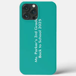 Case-Mate iPhone Case Fond uni sarcelle – Texture de rentrée scolaire