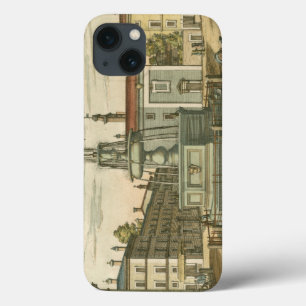 Etui iPhone 13 Fontaine italienne en ville Carré par Falda
