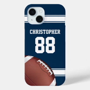 Coque Case-Mate iPhone Football de Jersey Blue and White Stripes