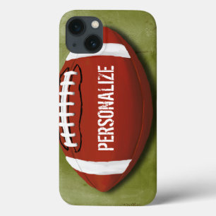 iPhone 13 Case Football grunge vert personnalisé