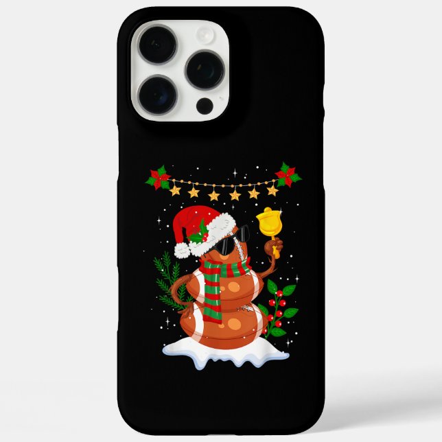 Coques Case-Mate iPhone Football Snowman Santa Hat Joyeux Noël (Verso)
