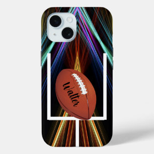 Coque Case-Mate iPhone Football sur un fond doré élégant Personnaliser