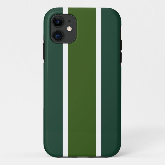 Coques Case-Mate iPhone Forêt à deux tons vert blanc sport rayures (Dos)