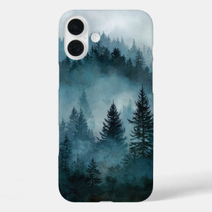 Coque Pour iPhone 16 Plus Forêt Bleue de Minuit Enchantée 