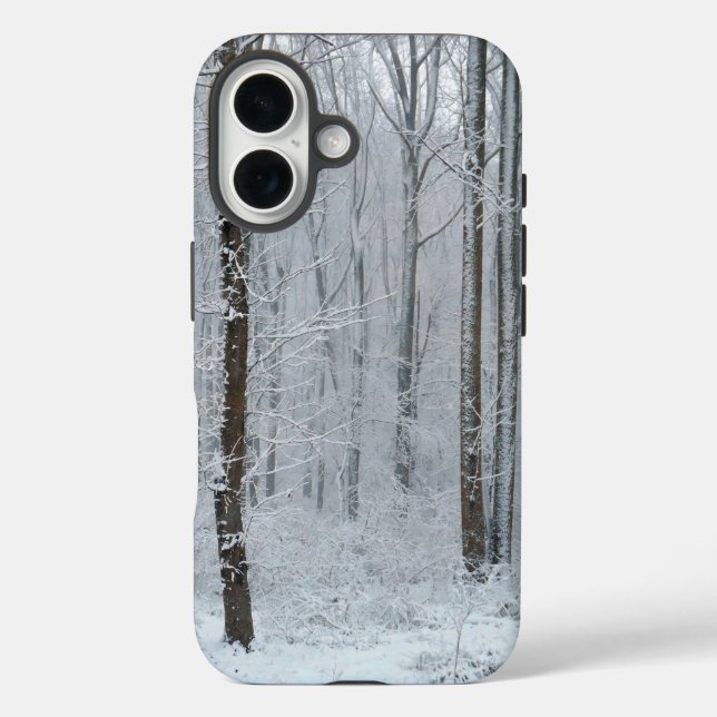 Coques Case-Mate iPhone Forêt d'arbres enneigés (Verso)