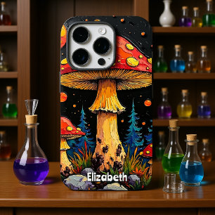 Coque iPhone 16 Pro Forêt de champignons cosmiques