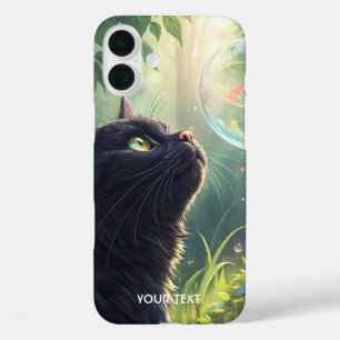 Coque Pour iPhone 16 Plus Forêt de chats noirs mignons Imaginaire