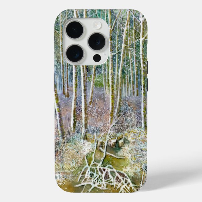 Coques Case-Mate iPhone forêt d'hiver Aquarelle (Verso)