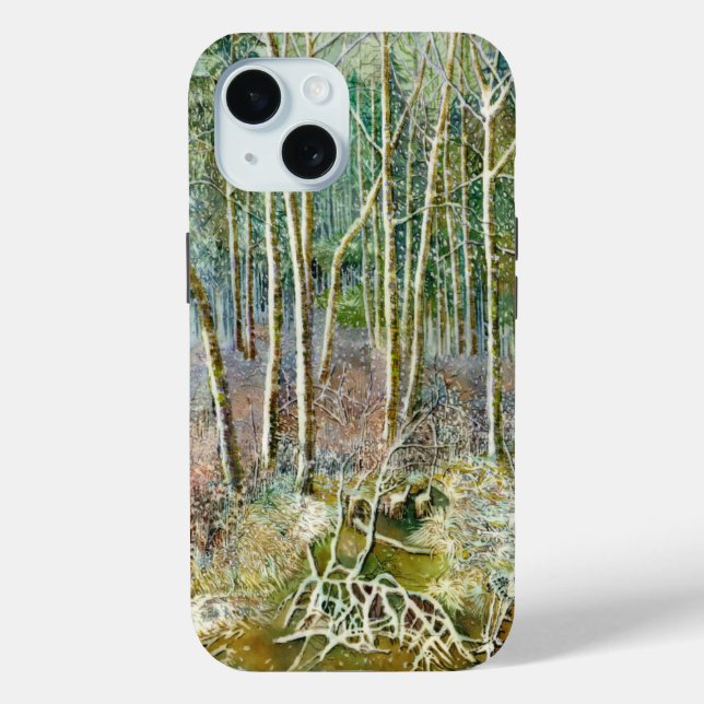 Coques Case-Mate iPhone forêt d'hiver Aquarelle (Verso)