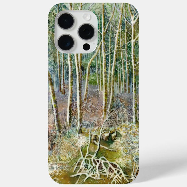 Coques Case-Mate iPhone forêt d'hiver peinture aquarelle (Verso)