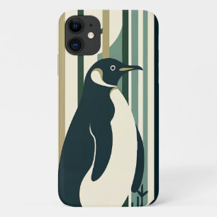 Case-Mate iPhone Case Forêt d'illustration de pingouin à crème verte d'o