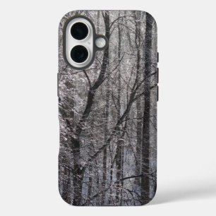 Coque Pour iPhone 16 Forêt glacée scintillante dans la lumière du matin