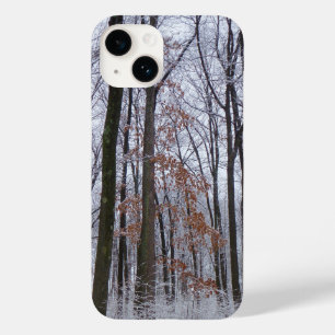 Coque Pour iPhone 14 Forêt huppée neige paysage d'hiver Photographie