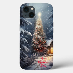 Case-Mate iPhone Case Forêt magique Neige hiver Joyeux sapin de Noël