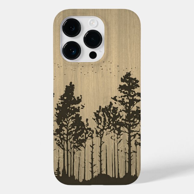Coques Case-Mate iPhone Forêt sauvage - Bois gravé - Bois (Verso)