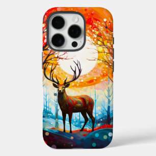 Coque iPhone 16 Pro Forêt sauvage contemporaine Cerf