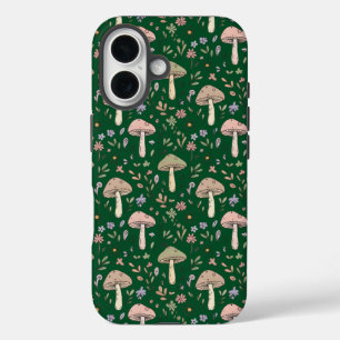 Coque Pour iPhone 16 Forêt Sombre Émeraude Champignons Forestcore Sans 