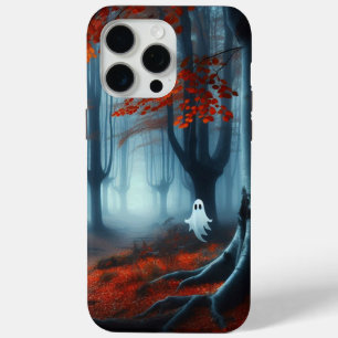 Coque Case-Mate iPhone Forêts éffrayantes d'automne avec un fantôme
