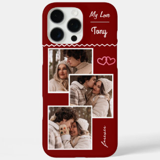 Coque iPhone 16 Pro Max Forever Love : Collage personnalisé de 3 photos
