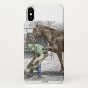 Coques Pour iPhone Forgeron de maréchal-ferrant chaussant le cheval