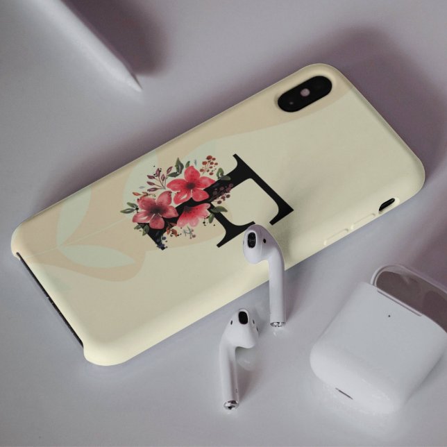 Coques Case-Mate iPhone Forme Botanique Boho Rétro Avec Nom 1ère Lettre Ma (Créateur téléchargé)