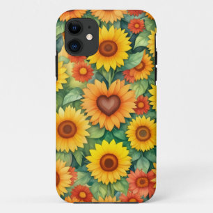 Case-Mate iPhone Case Forme cardiaque et tournesols