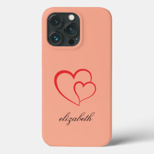 Case-Mate iPhone Case forme de cœur rouge sur fond coloré personnalisé