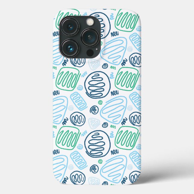 Coques Case-Mate iPhone Formes Abstraites Une Ligne Bleu Vert  (Verso)