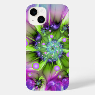 Coque Case-Mate iPhone Formes arrondies de spirale colorées Art fractal A