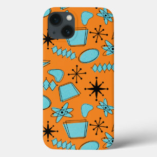 Case-Mate iPhone Case Formes atomiques MCM Turquoise sur orange