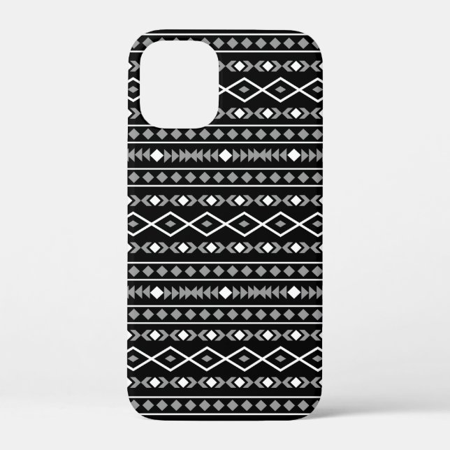Coques Case-Mate iPhone Formes aztèques Motif blanc gris noir (Verso)