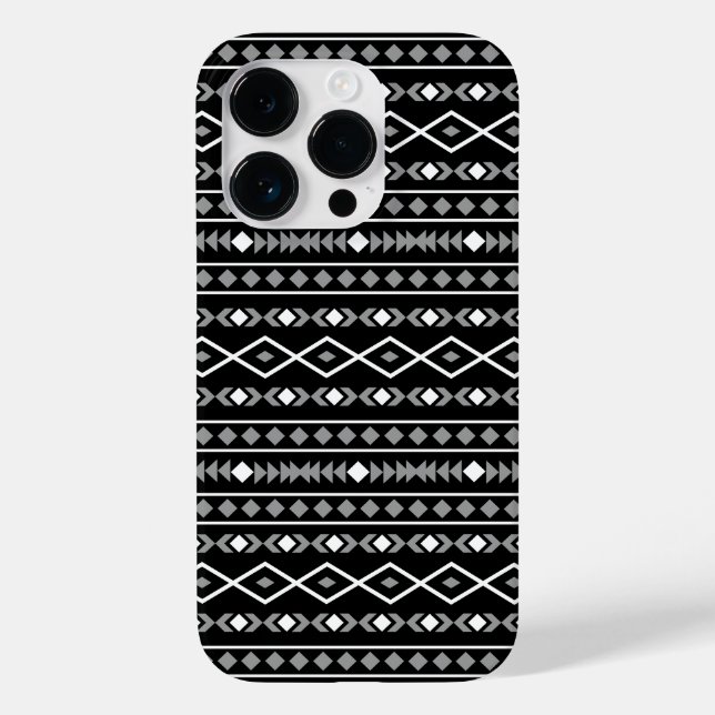 Coques Case-Mate iPhone Formes aztèques Motif blanc gris noir (Verso)