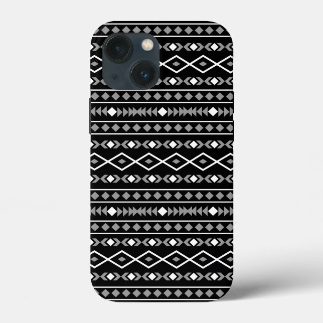 Coques Case-Mate iPhone Formes aztèques Motif blanc gris noir (Verso)