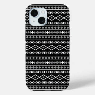Coque Case-Mate iPhone Formes aztèques Motif blanc gris noir