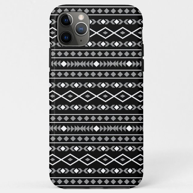 Coques Case-Mate iPhone Formes aztèques Motif blanc gris noir (Dos)
