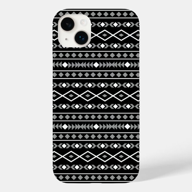 Coques Case-Mate iPhone Formes aztèques Motif blanc gris noir (Verso)