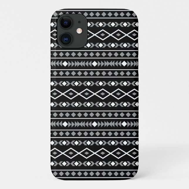 Coques Case-Mate iPhone Formes aztèques Motif blanc gris noir (Dos)