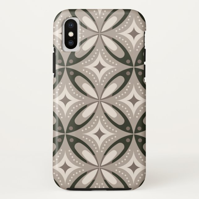 Coques Case-Mate iPhone Formes circulaires rétro beige et marron (Dos)
