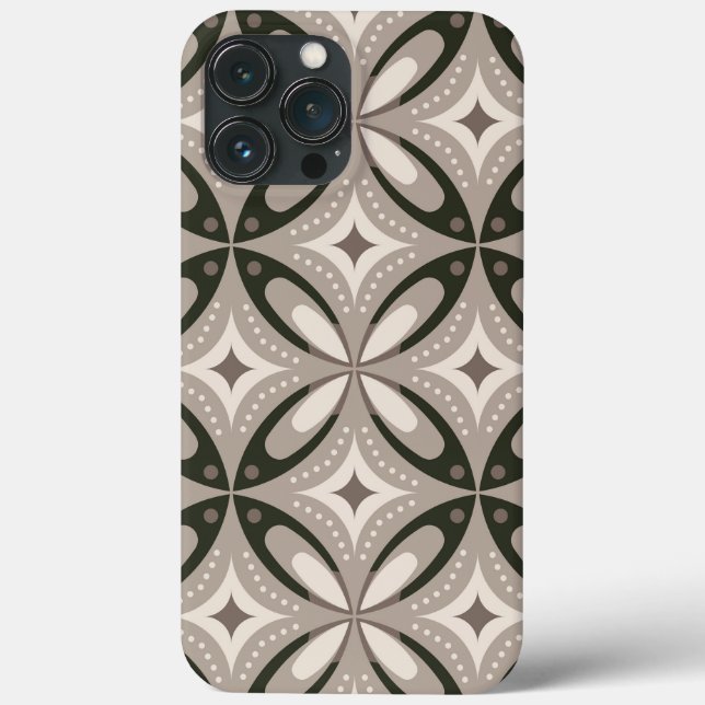 Coques Case-Mate iPhone Formes circulaires rétro beige et marron (Verso)