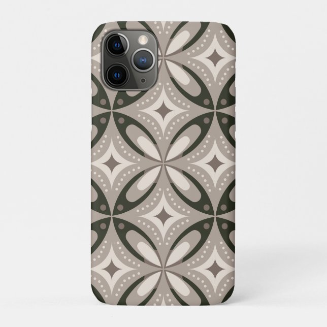 Coques Case-Mate iPhone Formes circulaires rétro beige et marron (Dos)