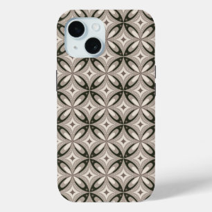 Coque Case-Mate iPhone Formes circulaires rétro beige et marron