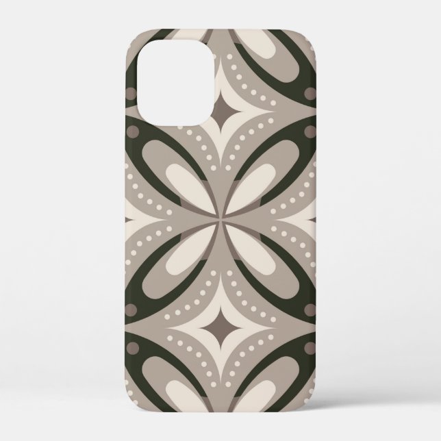 Coques Case-Mate iPhone Formes circulaires rétro beige et marron (Verso)